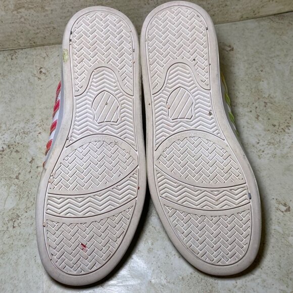 K-Swiss Womens White Leather Sneakers With Rainbow Stripes Size 5.5 - Picture 8 of 8
